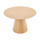 naturel eettafel rond met houten centrale poot 120 cm breed