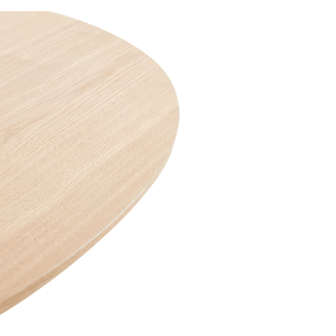 naturel eettafel rond met houten centrale poot 120 cm breed