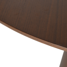 ronde eettafel met centrale poot in donkere walnoot kleur 120 cm breed