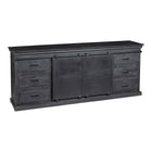 zwart mangohouten dressoir met metalen details 200 cm breed