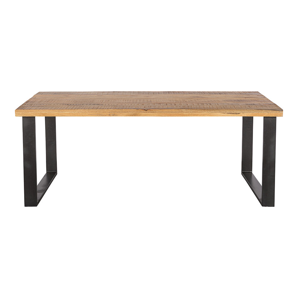 mangohouten eettafel rechthoekig met u-poot 140 cm lang