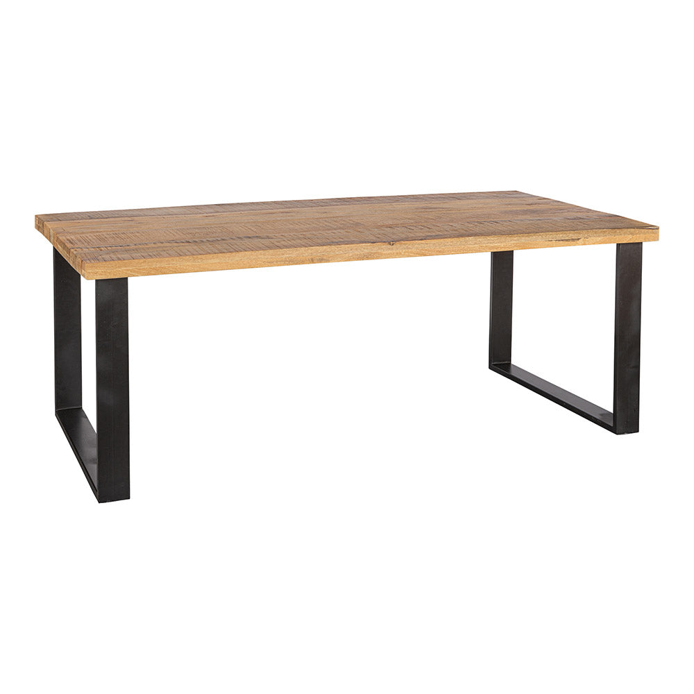 mangohouten eettafel rechthoekig met u-poot 140 cm lang