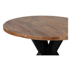 ronde eettafel van mangohout met metalen poot 140 cm