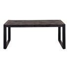 Eenvoudige zwarte salontafel van mangohout 110 cm lang